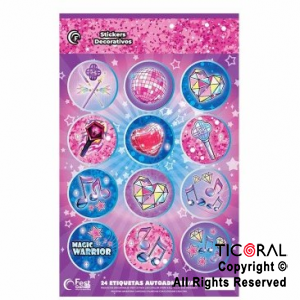 MAGIC K POP STICKERS AUTOADHESIVOS X 24 UNIDADES